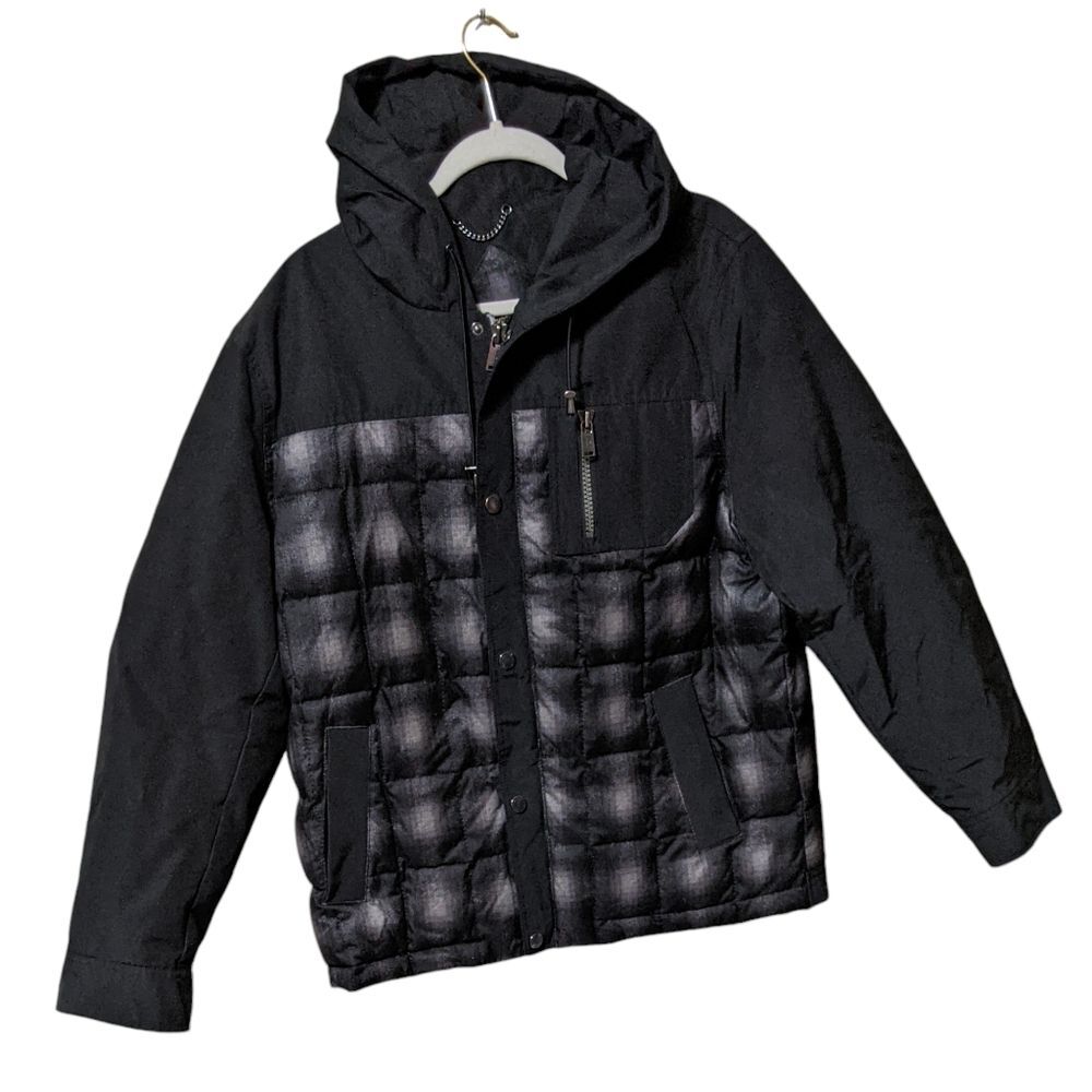 Pendleton down filled winter outwear coat parka hooded plaid men's size Medium